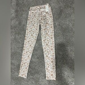 NWT RYLEE + CRU Play X Pink Wildflower Floral Leggings Size 12-14y